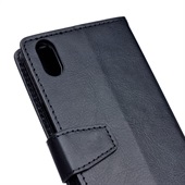 Crazy Horse Leather Wallet til iPhone XR - Black