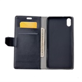 Crazy Horse Leather Wallet til iPhone XR - Black