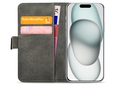 Mobilize Classic Gelly Wallet Book Case Apple iPhone 15 Plus Black